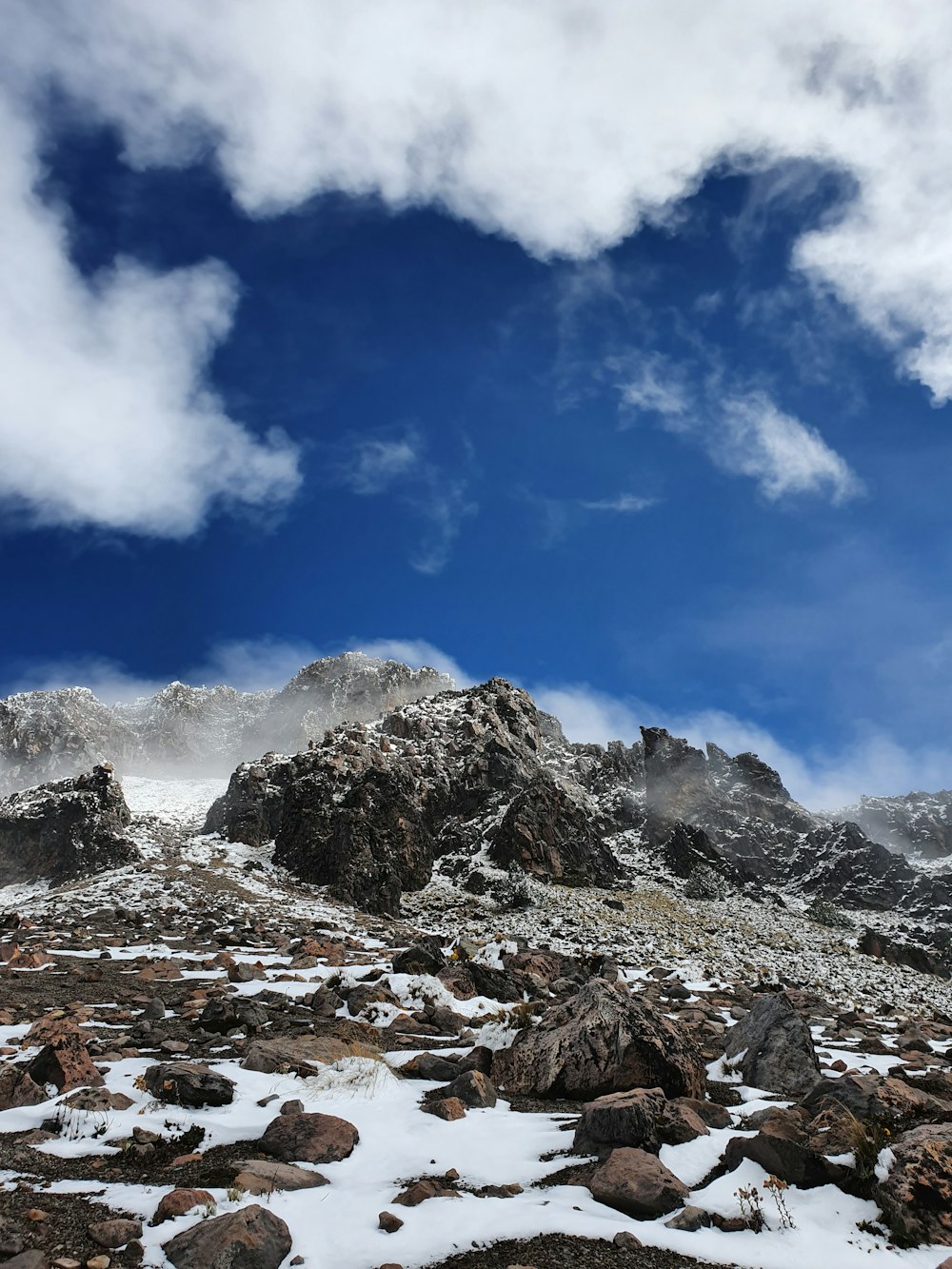 snow covered mountain under blue sky during daytime