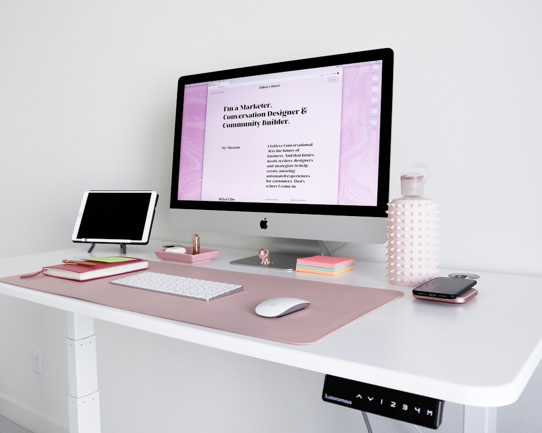 silver imac on white wooden desk, New desk new website vibe