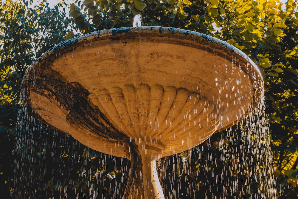brown round outdoor fountain during daytime