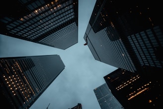 low angle photography of high rise buildings