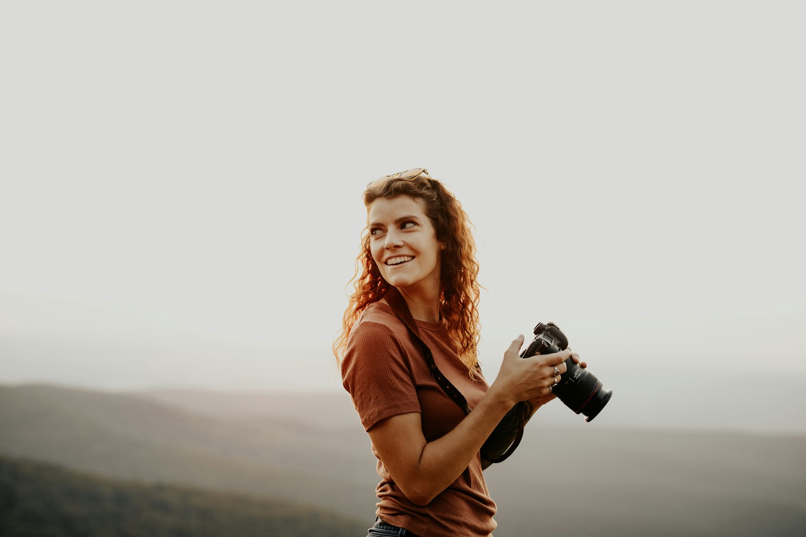 Photographer in landscape
