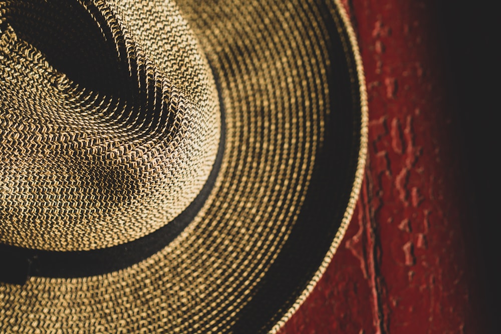 brown and black fedora hat