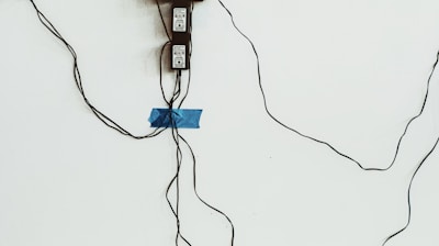 black and blue coated wire