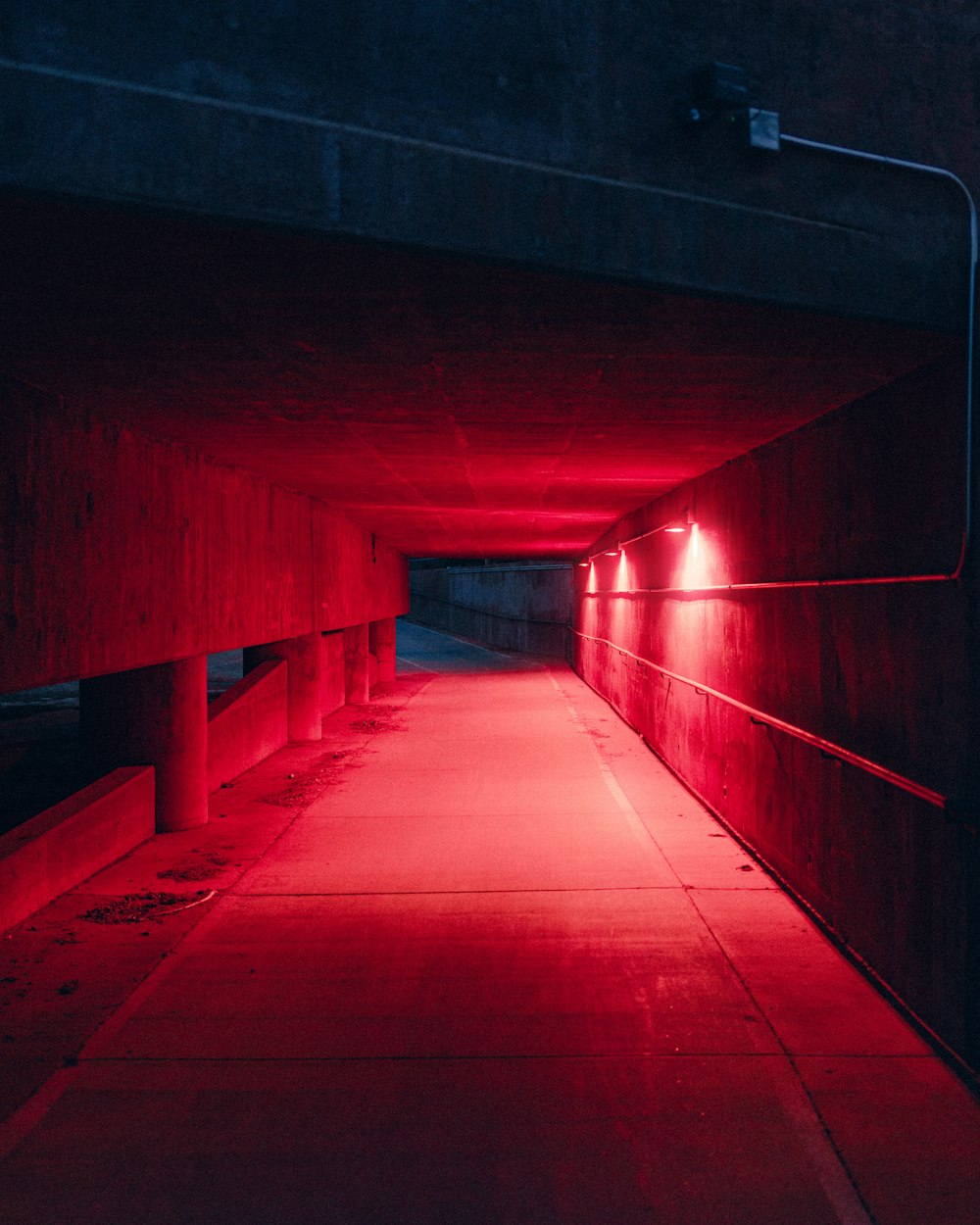 red hallway with red lights