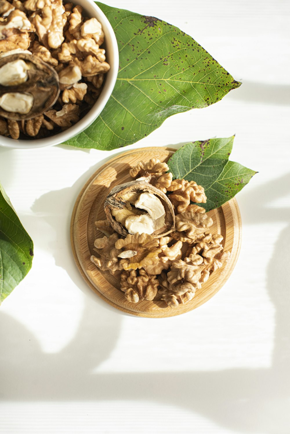 brown wooden bowl with brown nuts