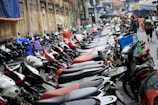 parked motorcycle on the street during daytime