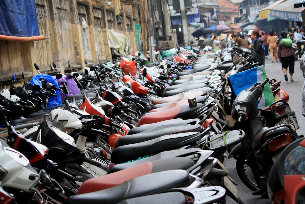 parked motorcycle on the street during daytime