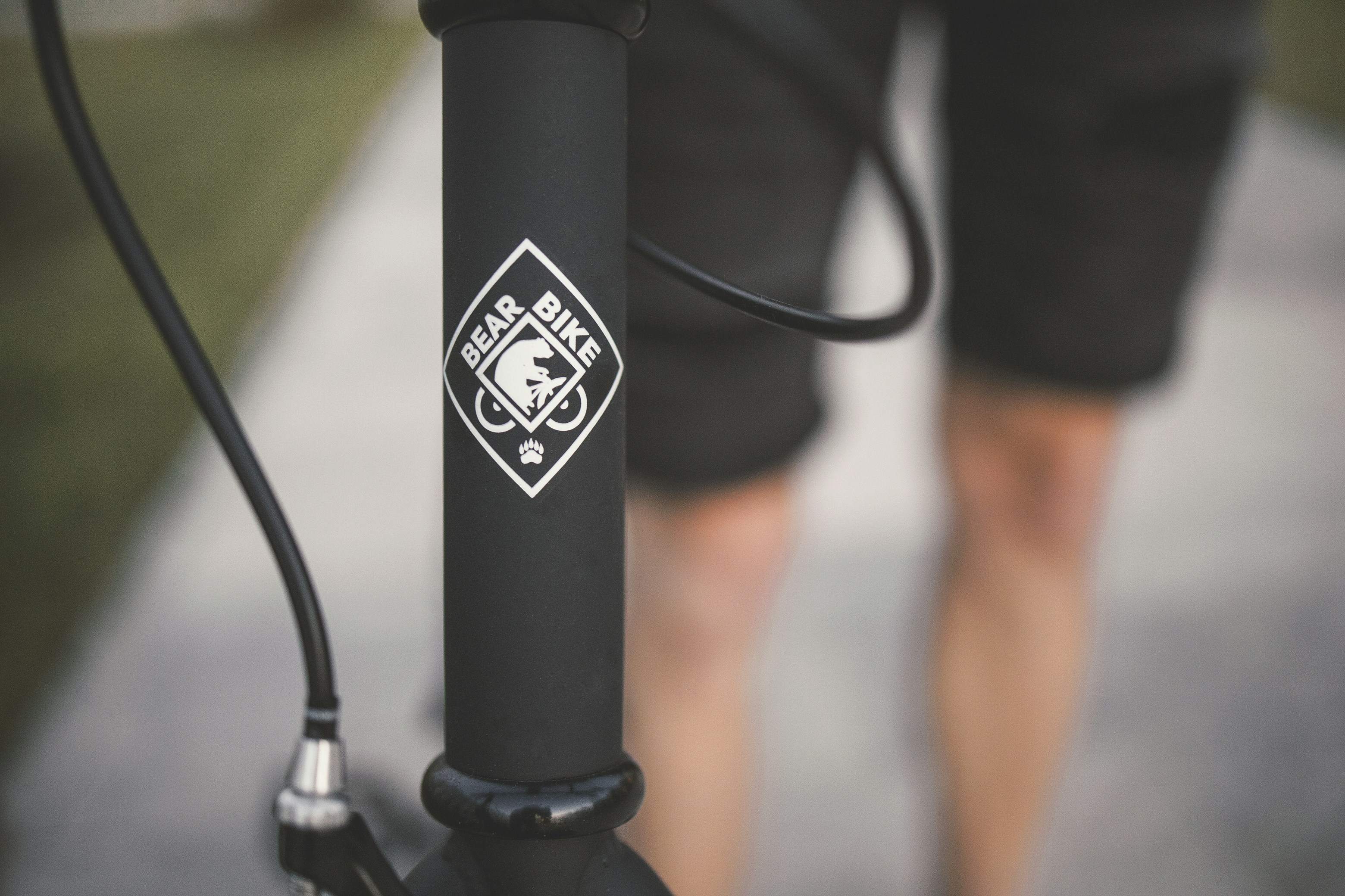 black and white bicycle handle bar