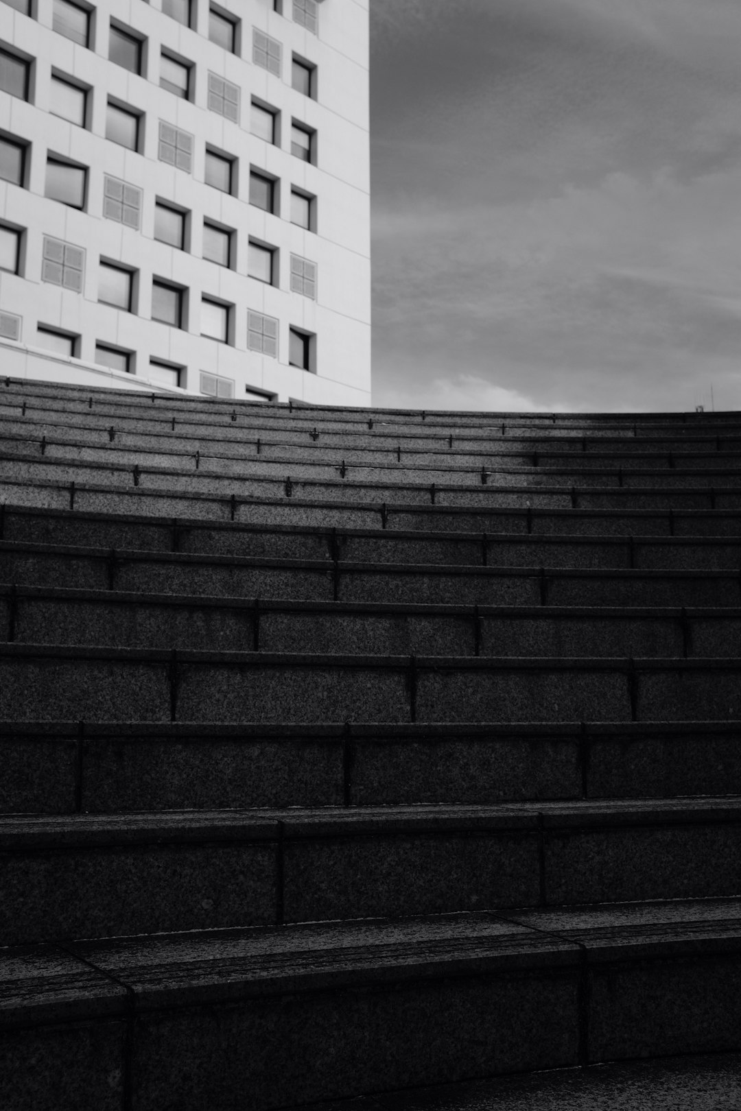 grayscale photo of concrete building