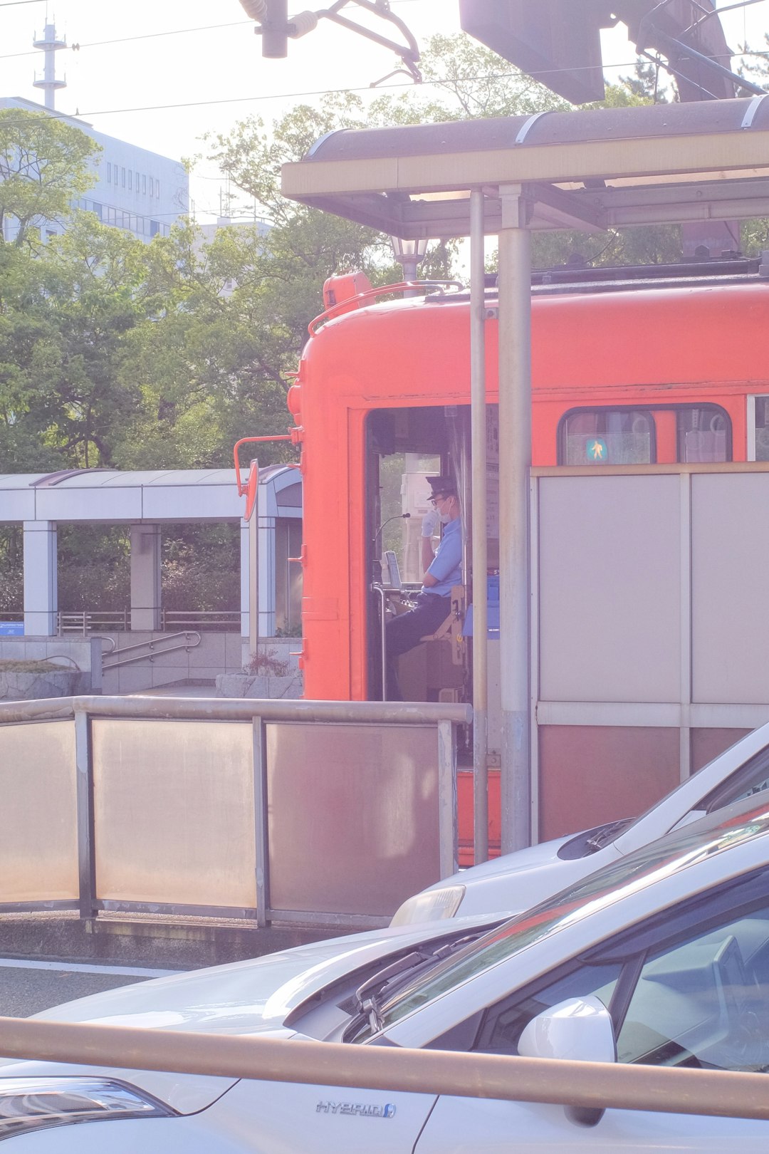 red and white train during daytime