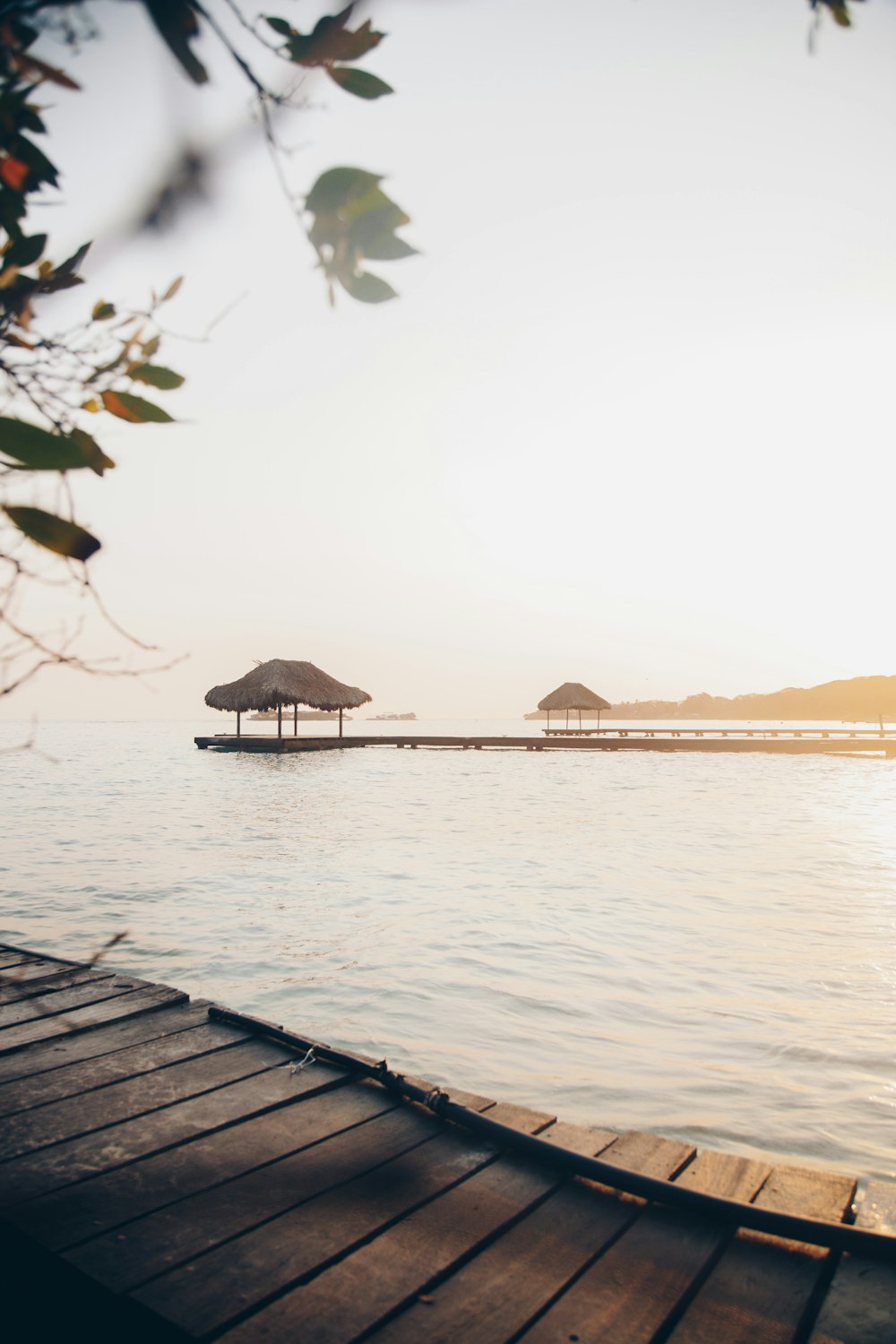 brown wooden dock on lake during daytime