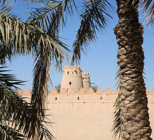 Al Ain Fort and palm trees