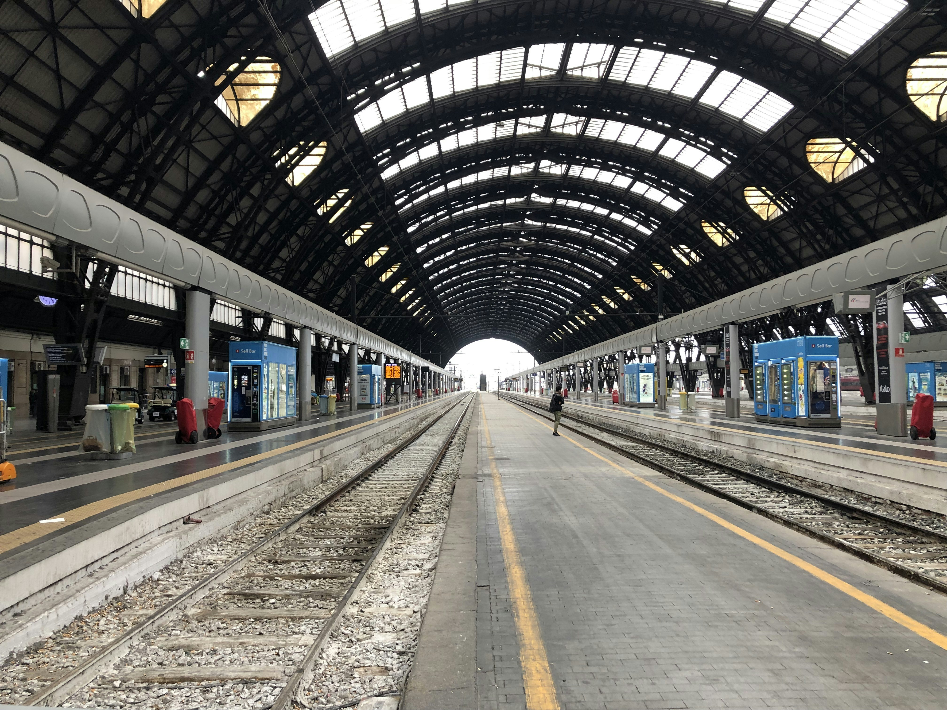 train station with people walking