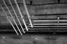 gray scale photo of a staircase