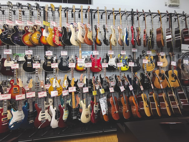 assorted color of guitar lot
