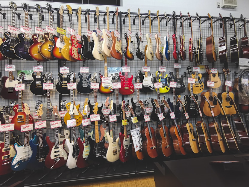 assorted color of guitar lot