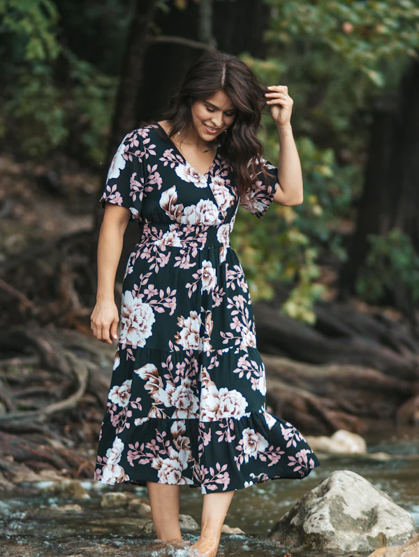 Vestido midi floral