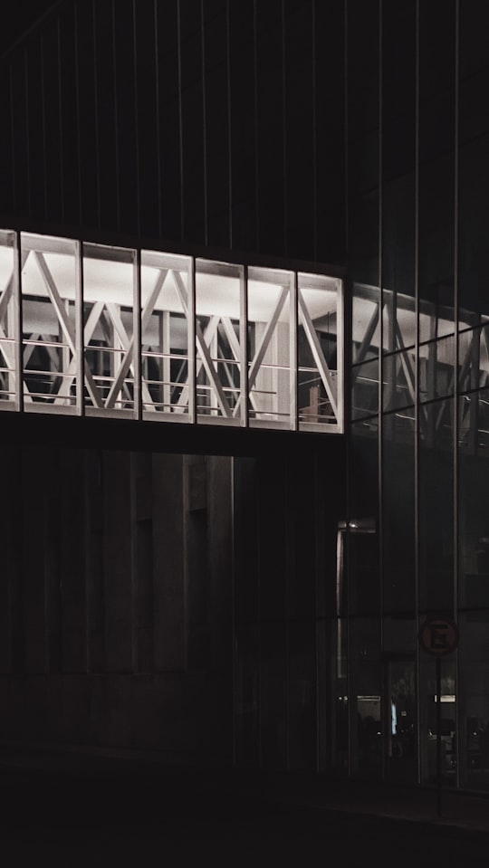 white metal bridge during night time in Montevideo Uruguay