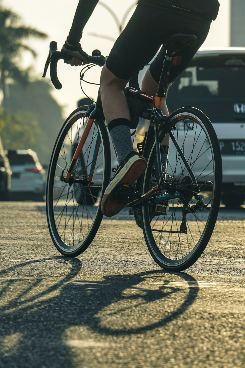 black and red road bike