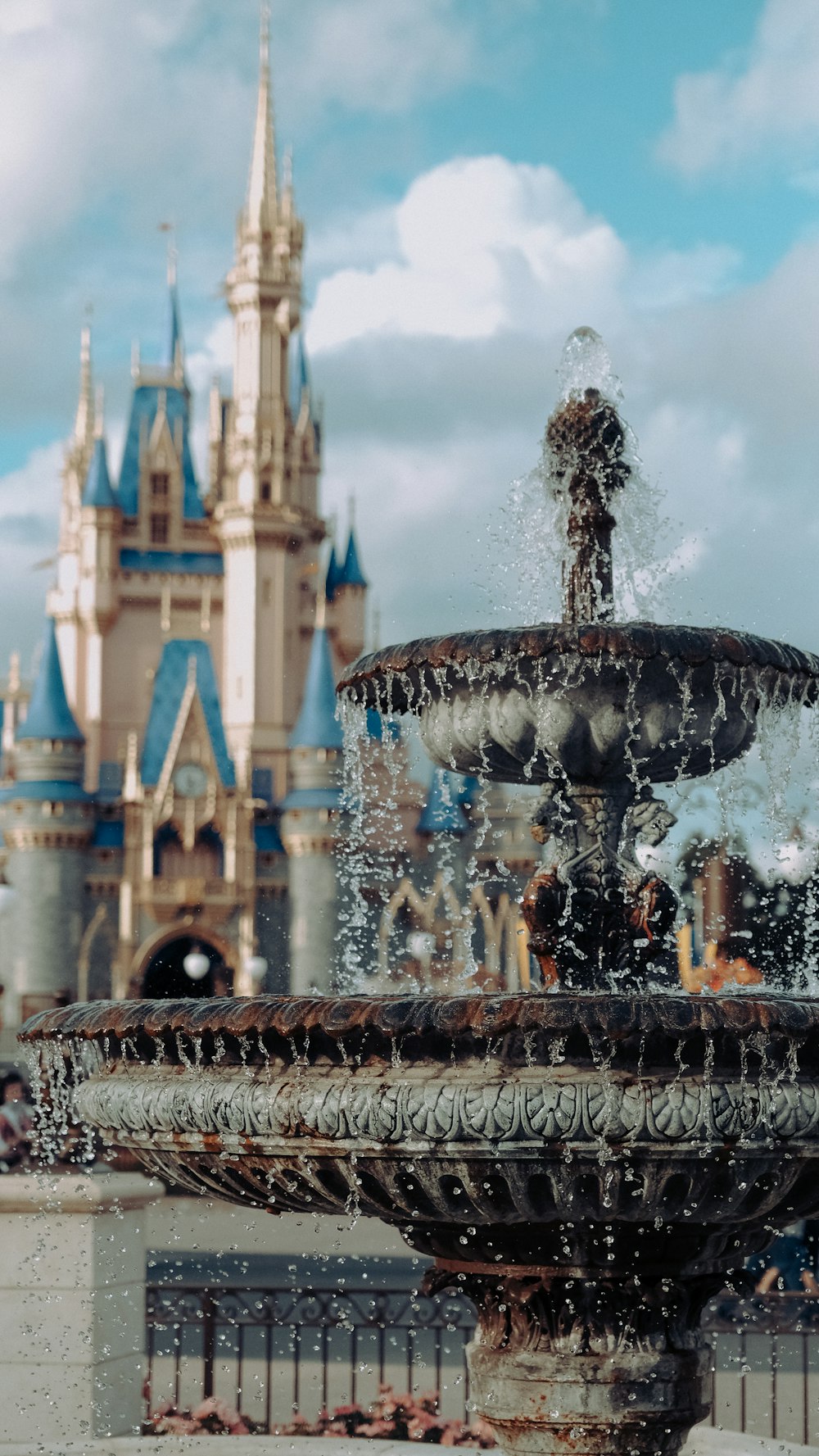 water fountain in front of building