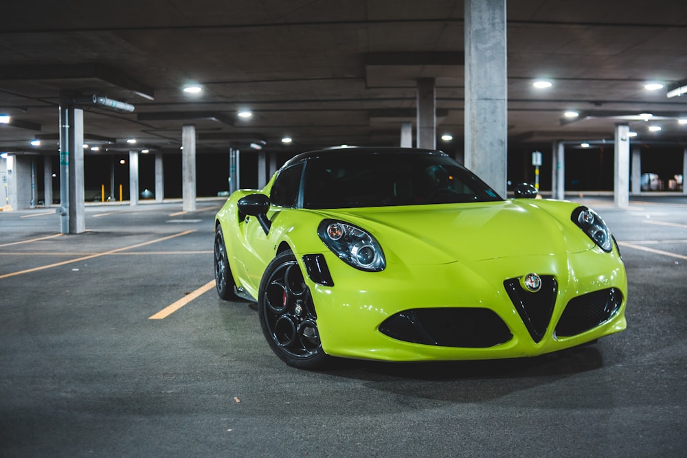 yellow ferrari 458 italia parked on parking lot