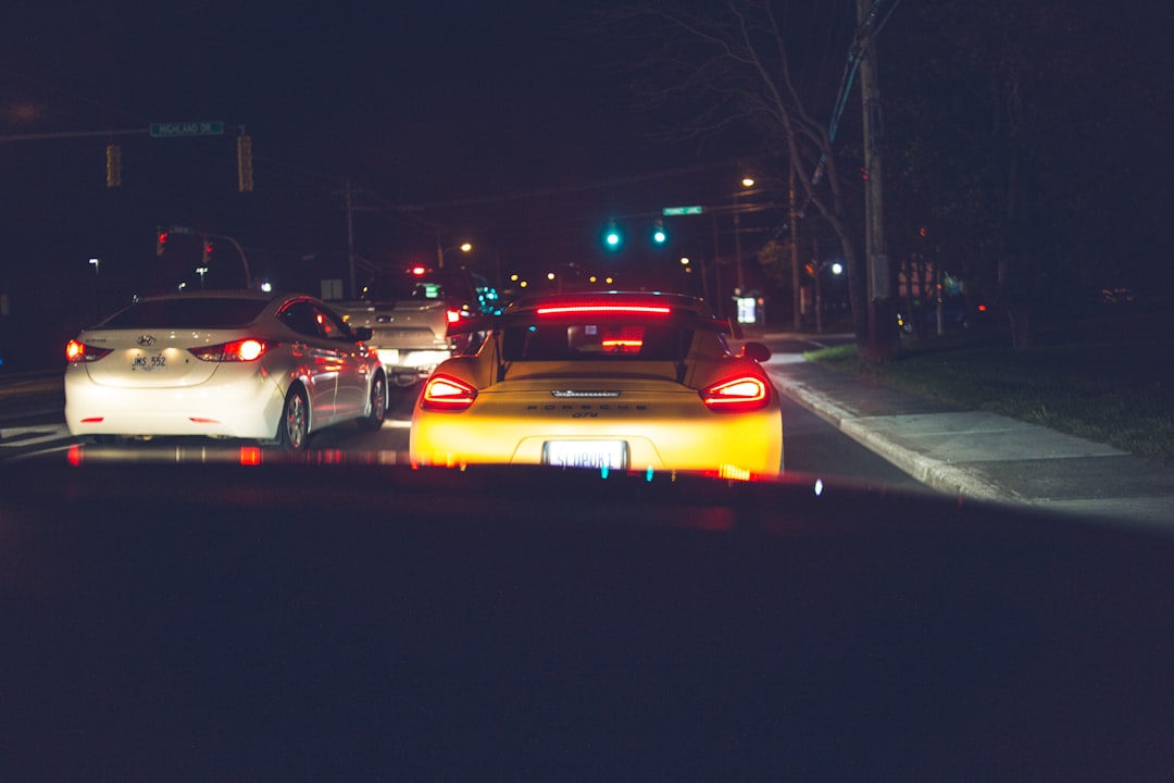 cars on road during night time