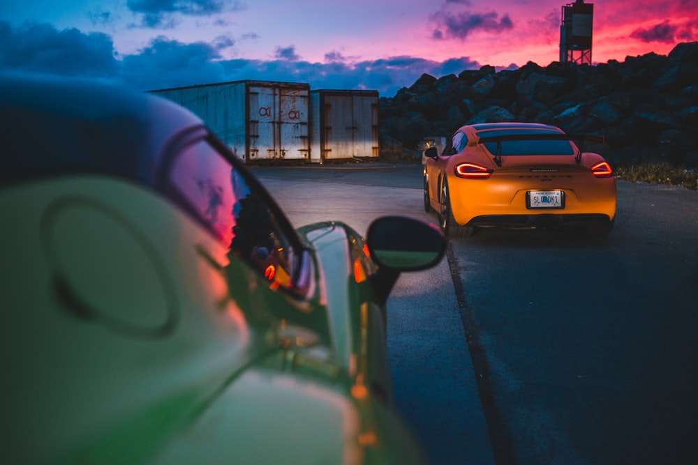 yellow car on road during daytime