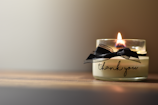 white and black candle holder