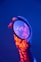 orange and blue round light