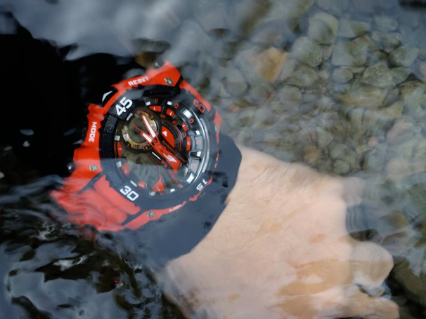 Diver’s watch submerged underwater showing its robust design