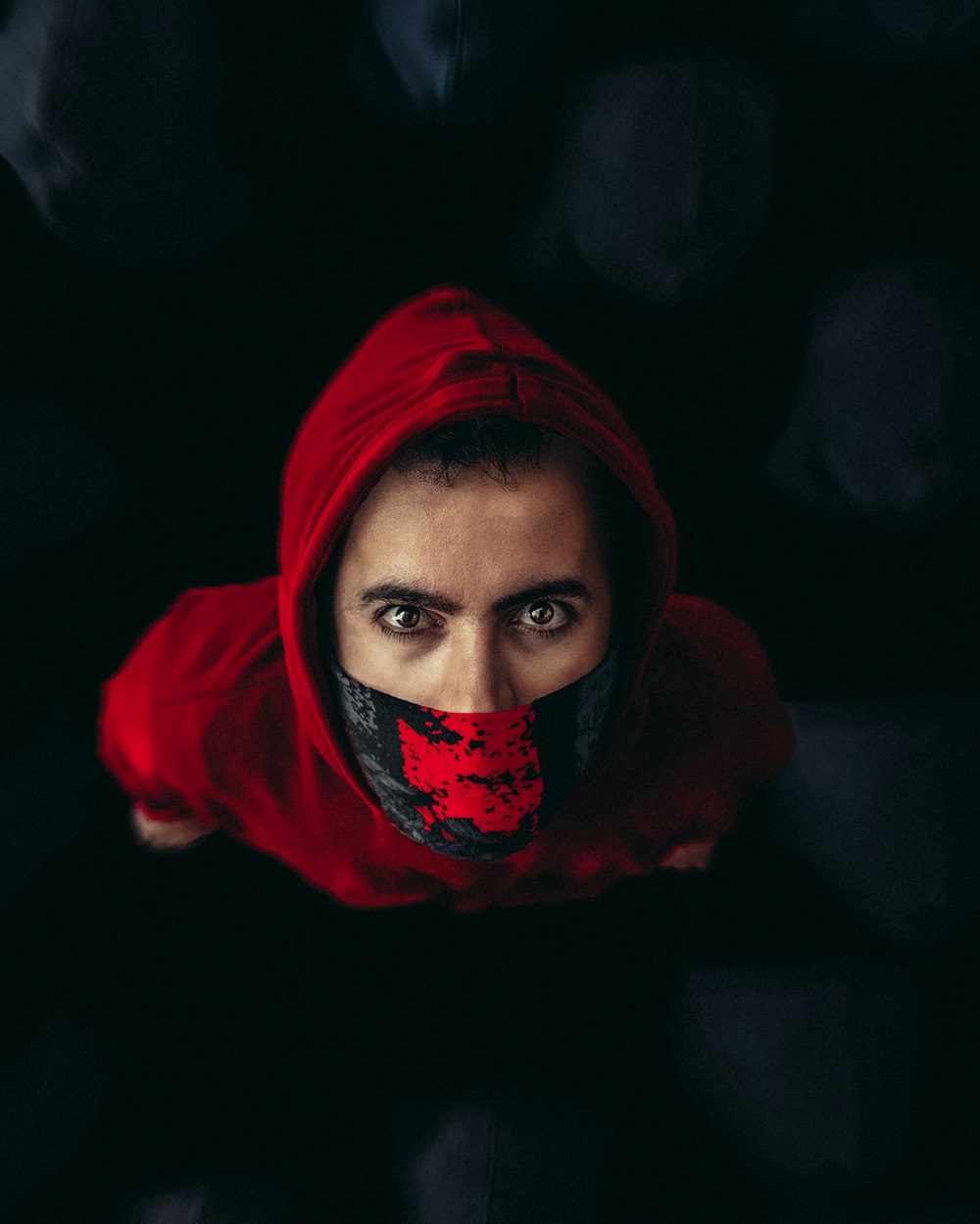 woman in red hijab and black hijab