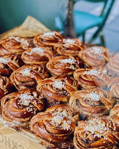 brown bread on white paper