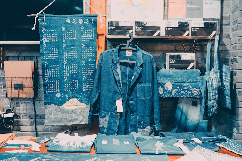 blue denim button up jacket