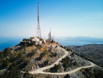 Aerial view of a remote maritime area with limited connectivity.