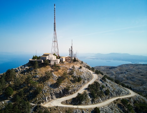 Aerial view of a remote maritime area with limited connectivity.