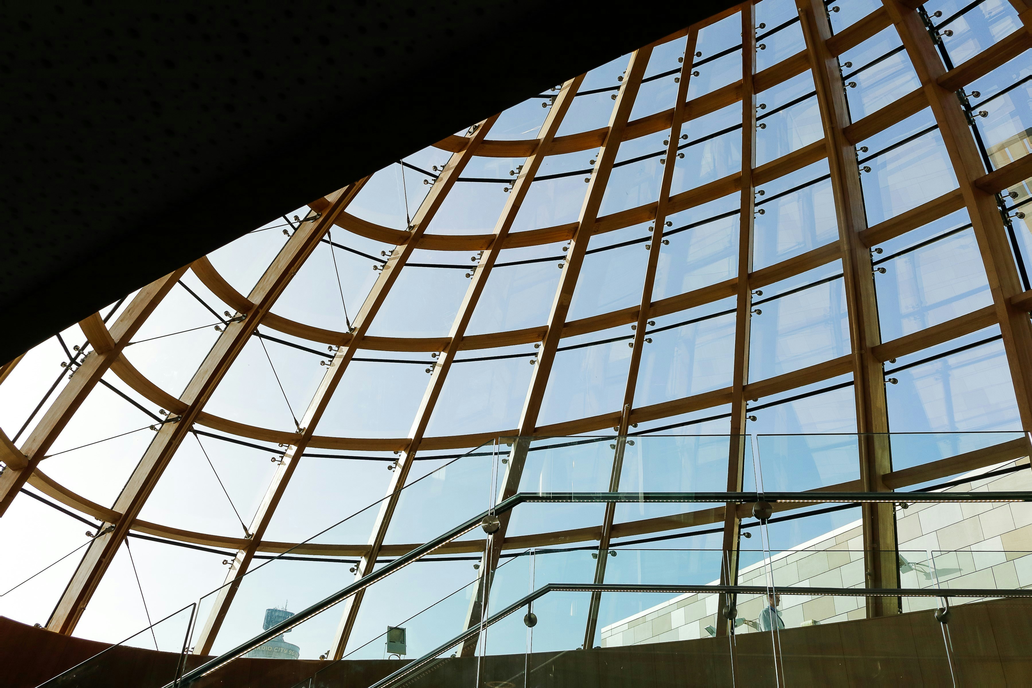 The glass roof in the Picton Library. Liverpool.