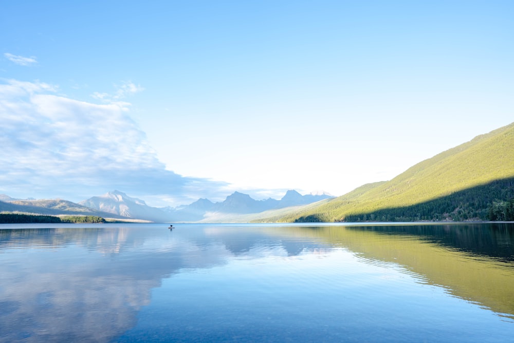 lake in the middle of mountains during daytime