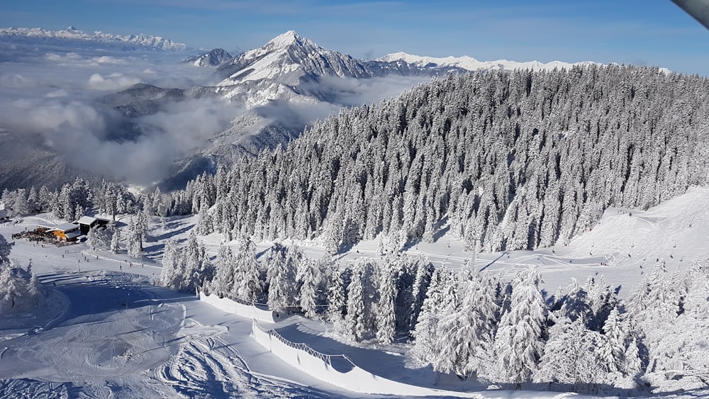 snow covered mountain during daytime