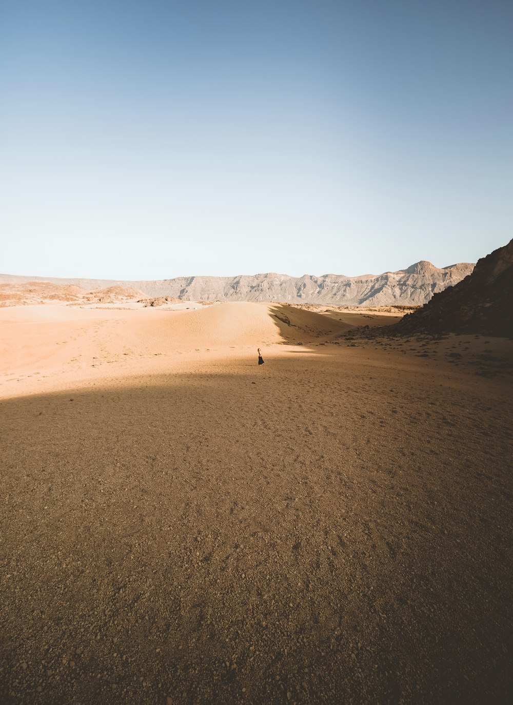 brown sand and brown mountain