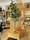 An indoor setting with a modern, cozy ambiance features a tall potted plant with broad green leaves placed on a wooden stand. Shelves filled with neatly folded towels and linens are visible in the background, along with decorative items and a chair with a woven texture.