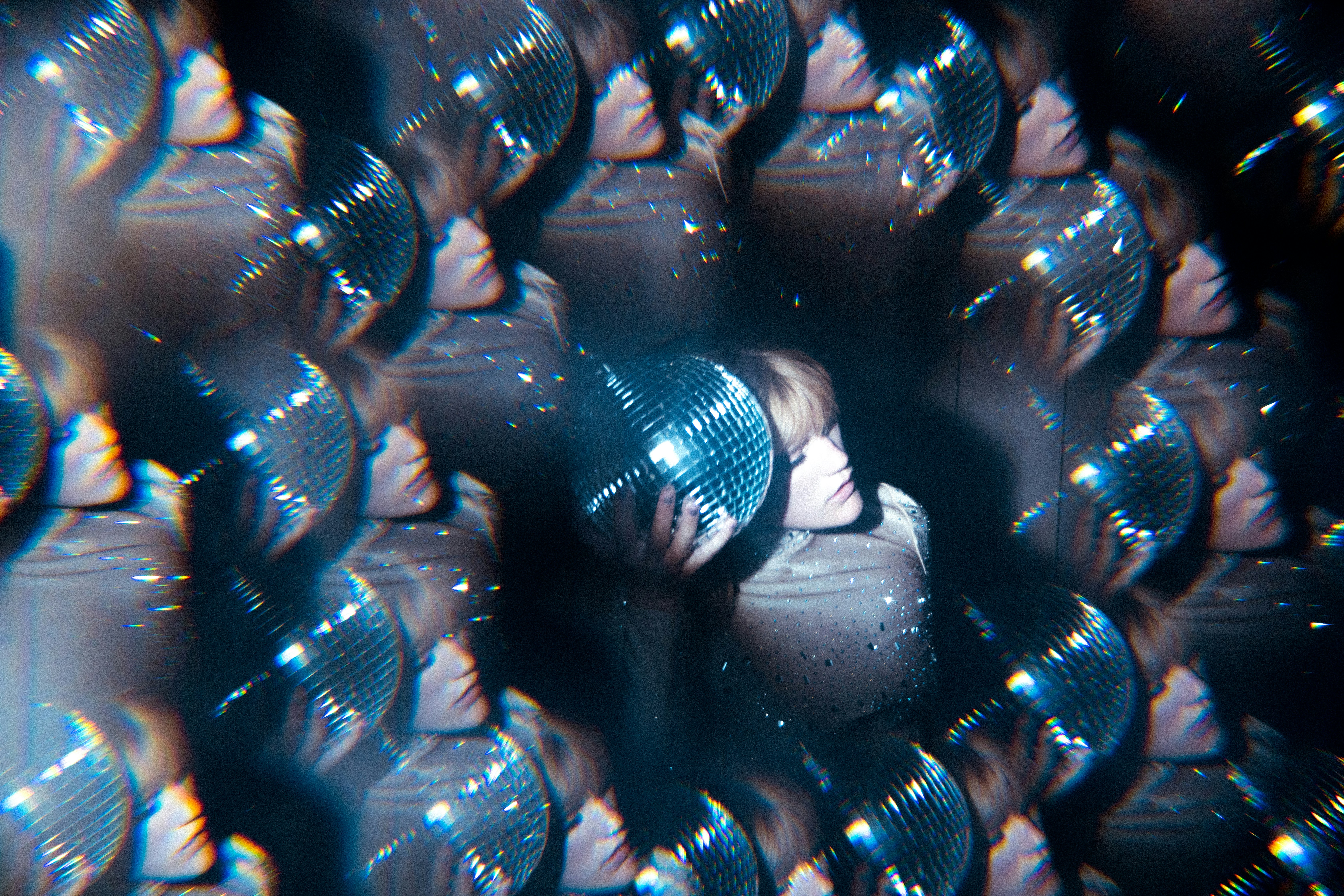 blue and white ball decors