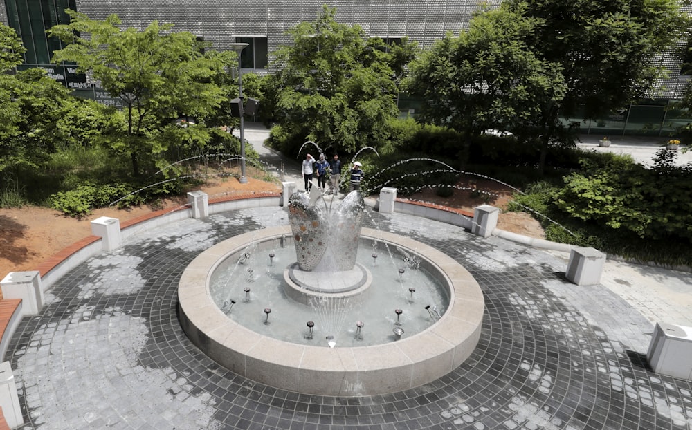 brown and gray outdoor fountain