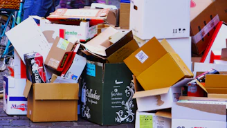 brown cardboard boxes on brown cardboard box