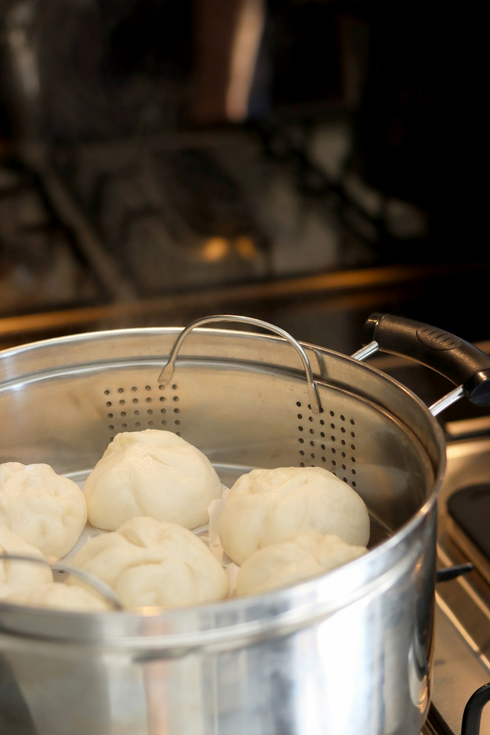 white bread on stainless steel strainer