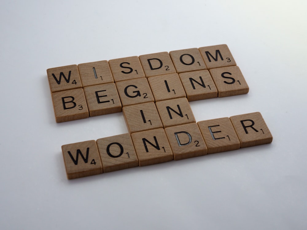 brown wooden blocks on white table