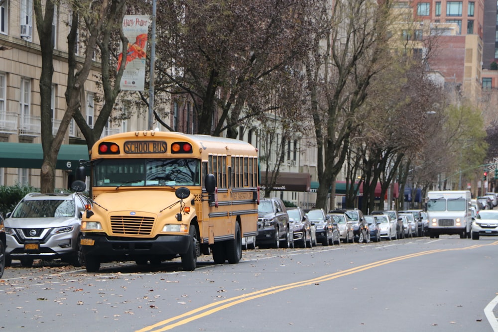 school bus on road during daytime