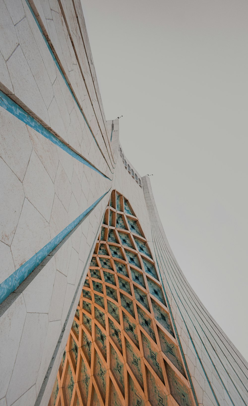 white and blue concrete building