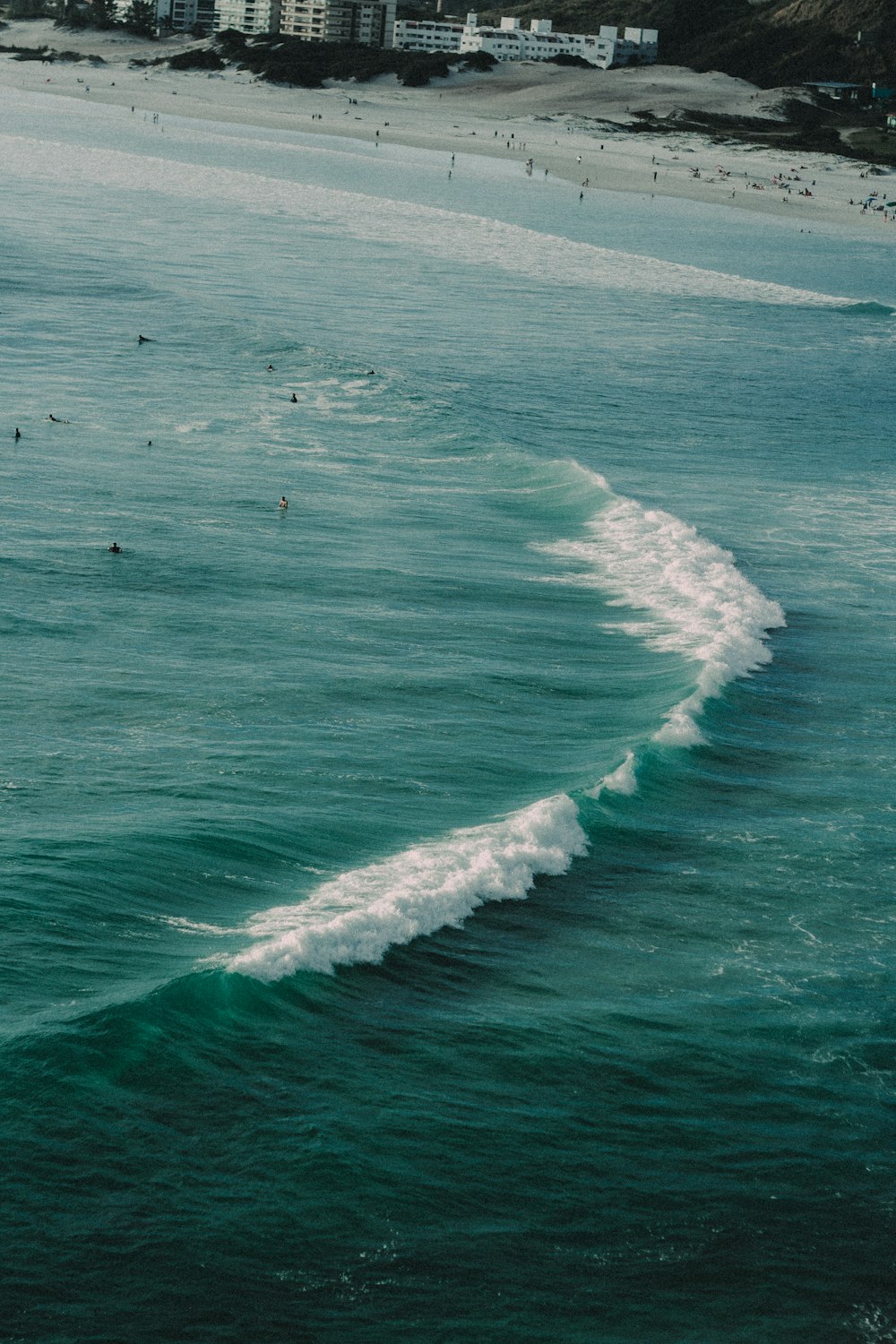 birds eye view of ocean waves