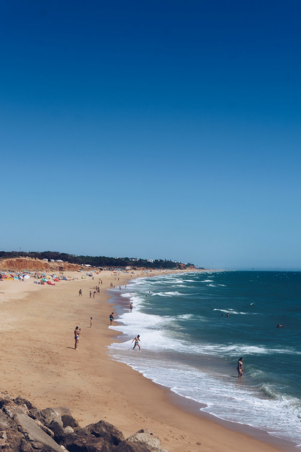 pessoas na praia durante o dia