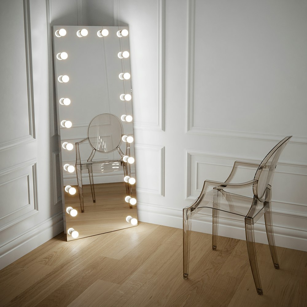 brown wooden chair near white wooden door